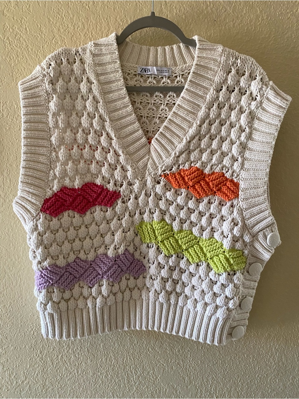 Zara Chunky Knit Oversized Sleeveless Sweater